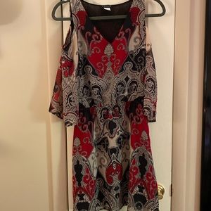 Printed Cold Shoulder Dress